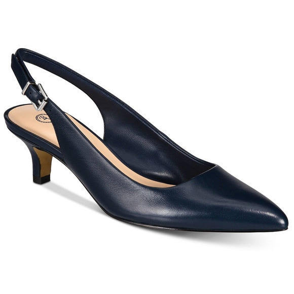 Bella Vita Scarlett Women Slingback Heels Size US 11M Navy Leather Pointed Toe - Picture 1 of 6